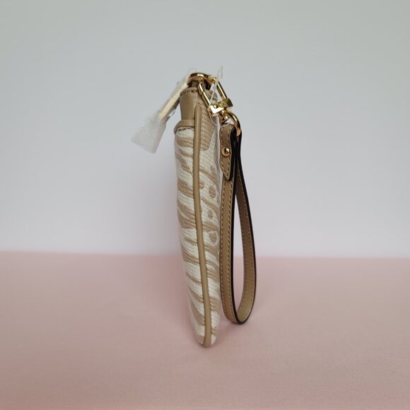 MICHAEL KORS Jet Set Charm Signature Logo Wristlet/Pouch- Camel Multi⭐ - Picture 9 of 16